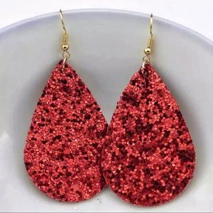 Glitter Teardrop Earrings